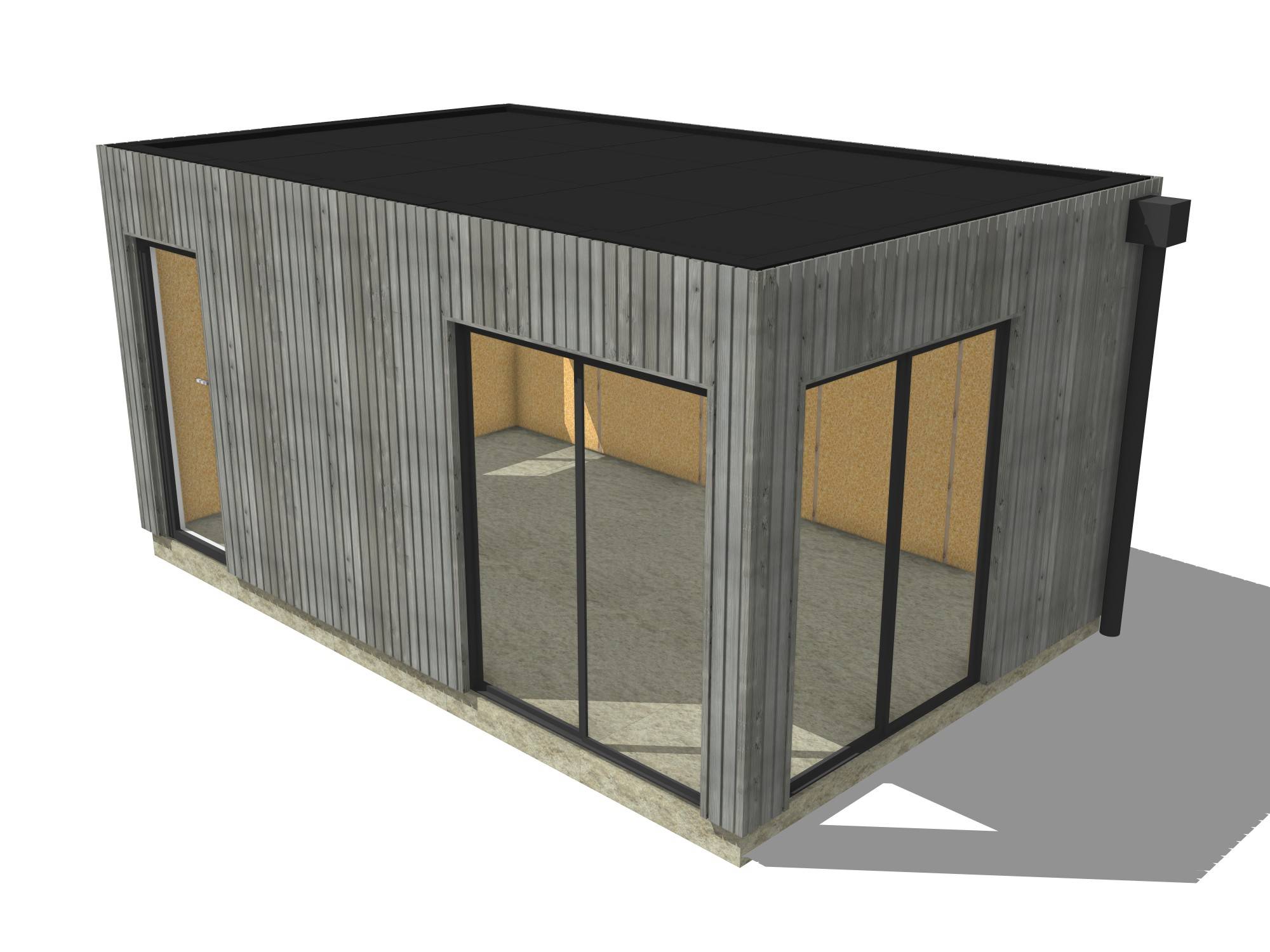 Sans Marque - Extension maison en bois en bois 5,5 x 3,5 x 2,7 m - Image 2