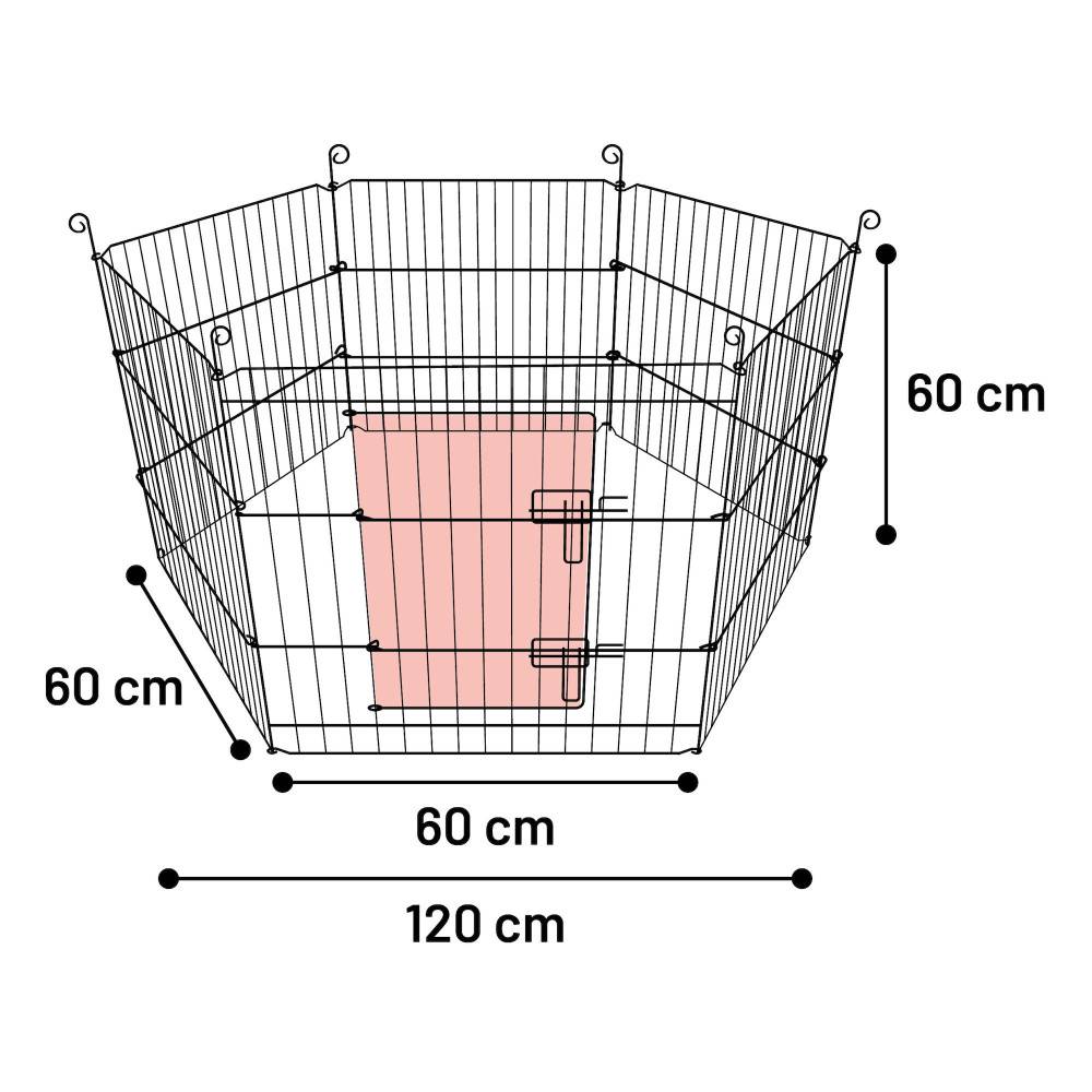Enclos Zippo noir ø 120 × hauteur 60 cm pour lapin - Imagen 3