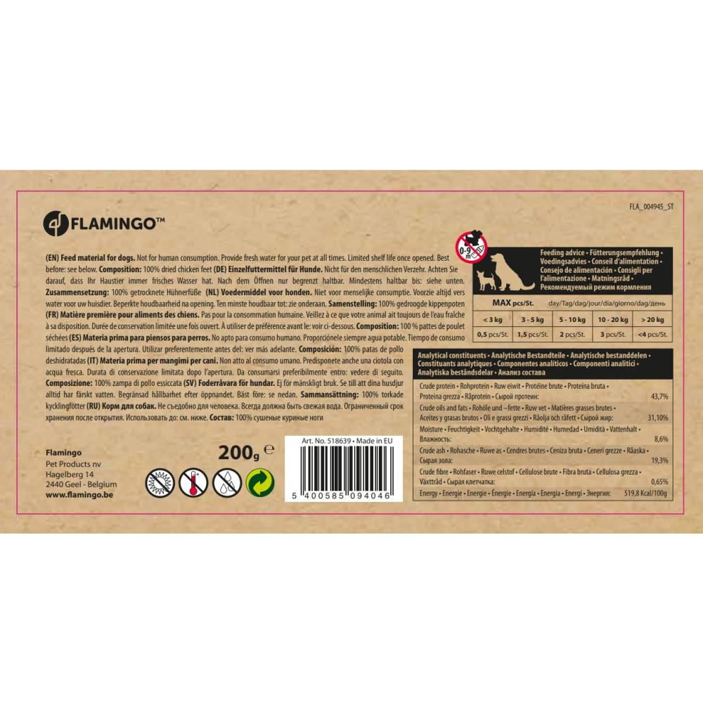Friandise naturel pattes de poulet 200 g pour chiens - Imagen 3