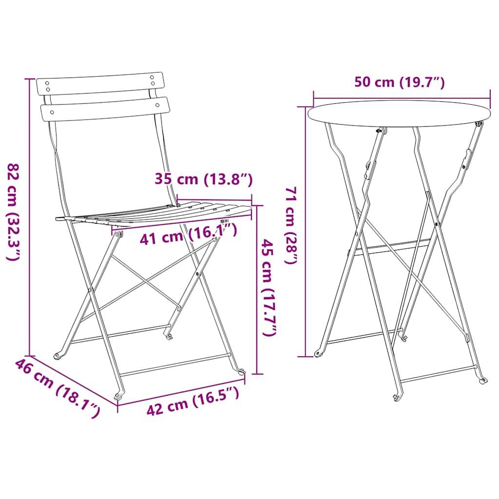 Salon de jardin pliant 2 personnes en Acier pour rangement facile terrasse Blanc – ComfortXL Outdoor Living - Image 3