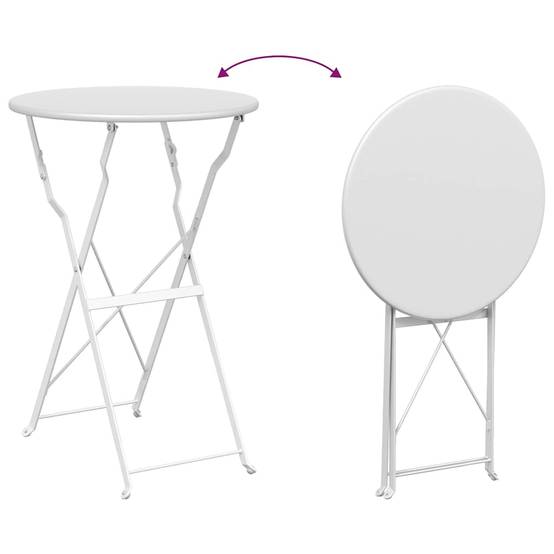 Salon de jardin pliant 2 personnes en Acier pour rangement facile terrasse Blanc – ComfortXL Outdoor Living - Image 8