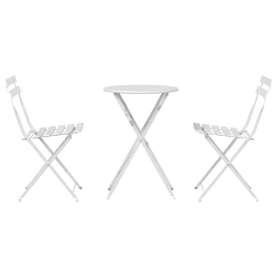 Salon de jardin pliant 2 personnes en Acier pour rangement facile terrasse Blanc – ComfortXL Outdoor Living - Image 7