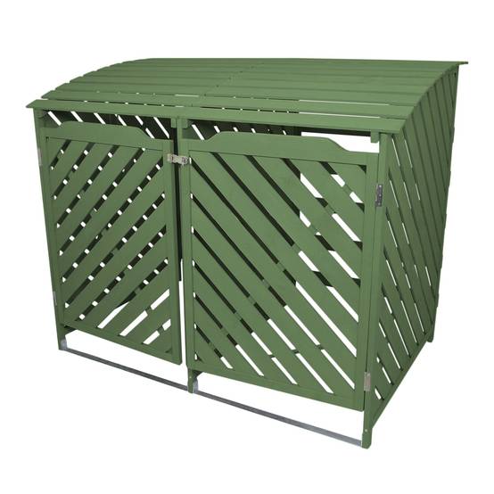 Monstershop - Cache Poubelle Double Vert Sauge - 122cm x 149cm x 92cm - Image 1