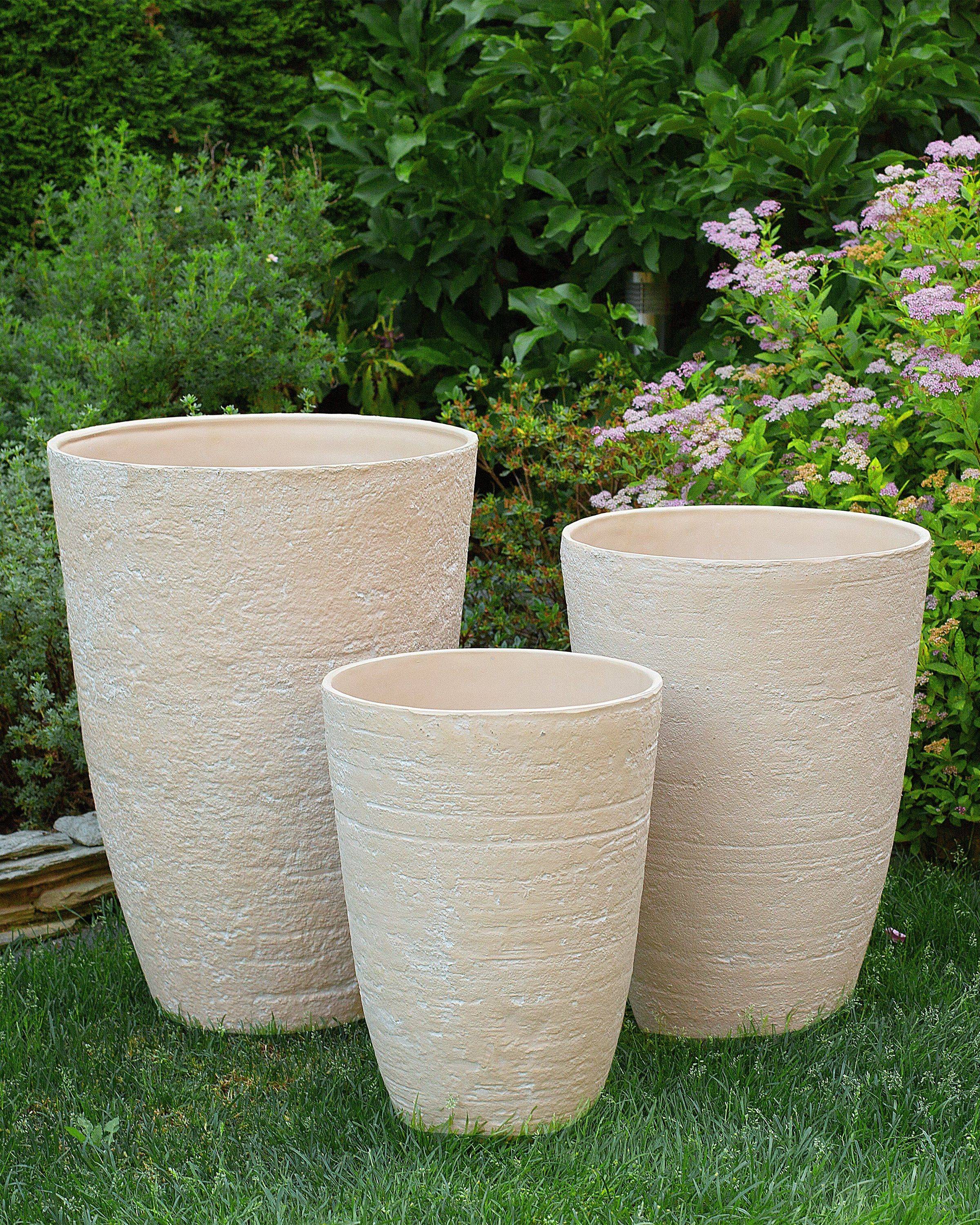 Beliani - Cache-pot d'extérieur Fibre d'argile Beige CAMIA - 35x35x50- Beliani - Imagen 1