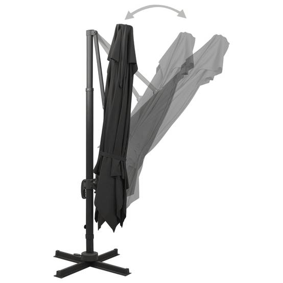 PANGIVO - Parasol déporté aluminium noir 300 x 300 x 258 cm - PANGIVO - Image 4