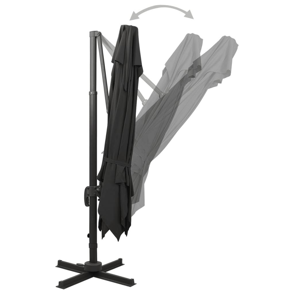 PANGIVO - Parasol déporté aluminium noir 300 x 300 x 258 cm - PANGIVO - Image 4