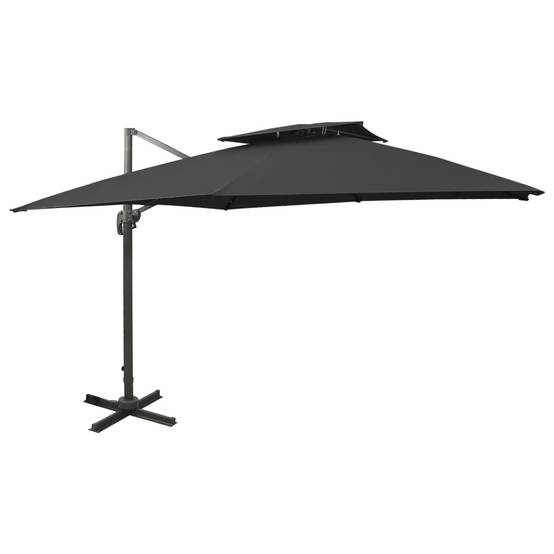 PANGIVO - Parasol déporté aluminium noir 300 x 300 x 258 cm - PANGIVO - Image 1