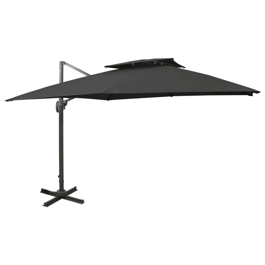 PANGIVO - Parasol déporté aluminium noir 300 x 300 x 258 cm - PANGIVO - Image 1