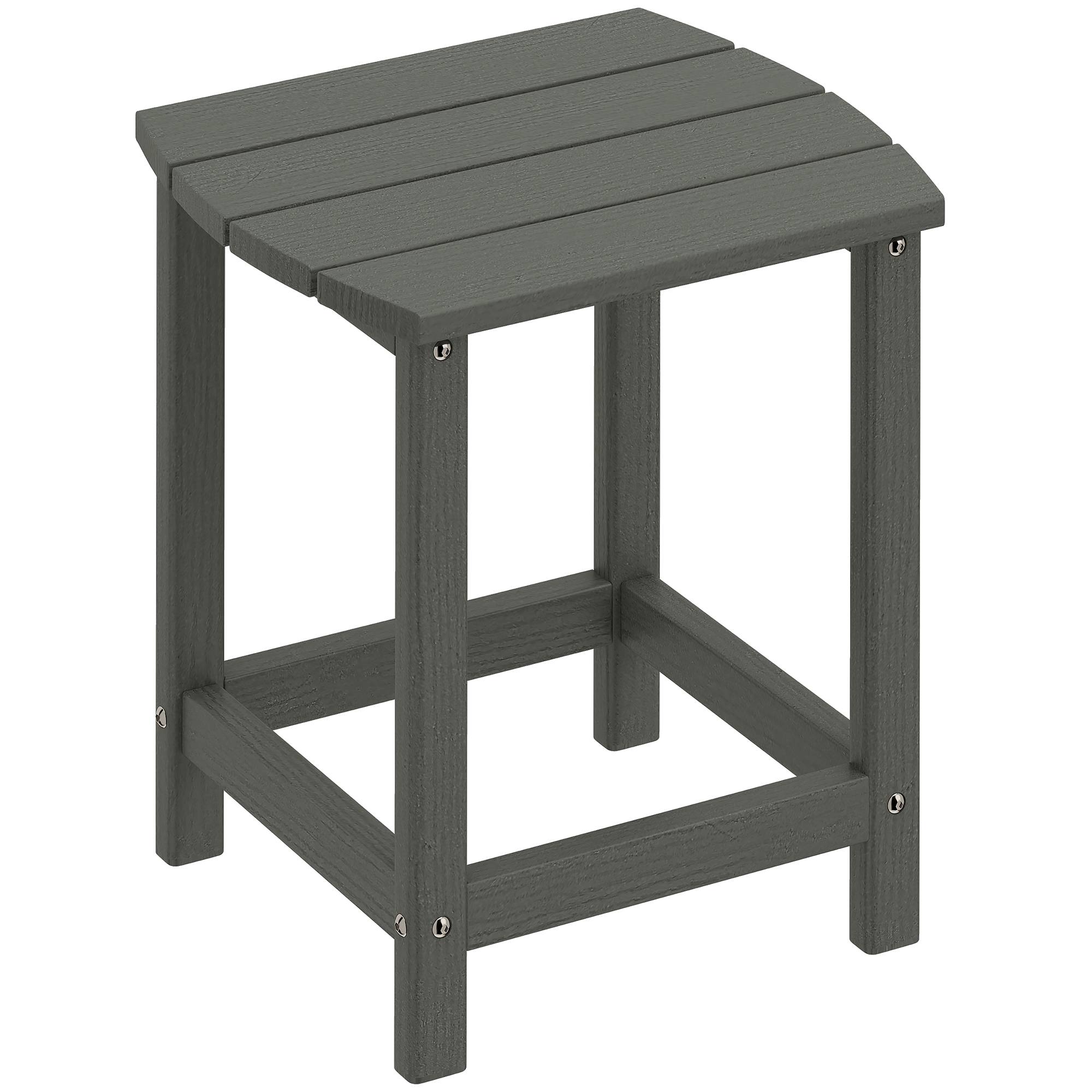 ComfortXL - Table d’appoint extérieur HDPE 48 x 37 x 46 cm gris jardin terrasse balcon résistante aux intempéries - Image 10