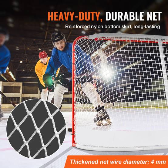 VEVOR Filet hockey rue, but acier 72"x48", intérieur/extérieur, portable. Blanc/rouge. - Image 4