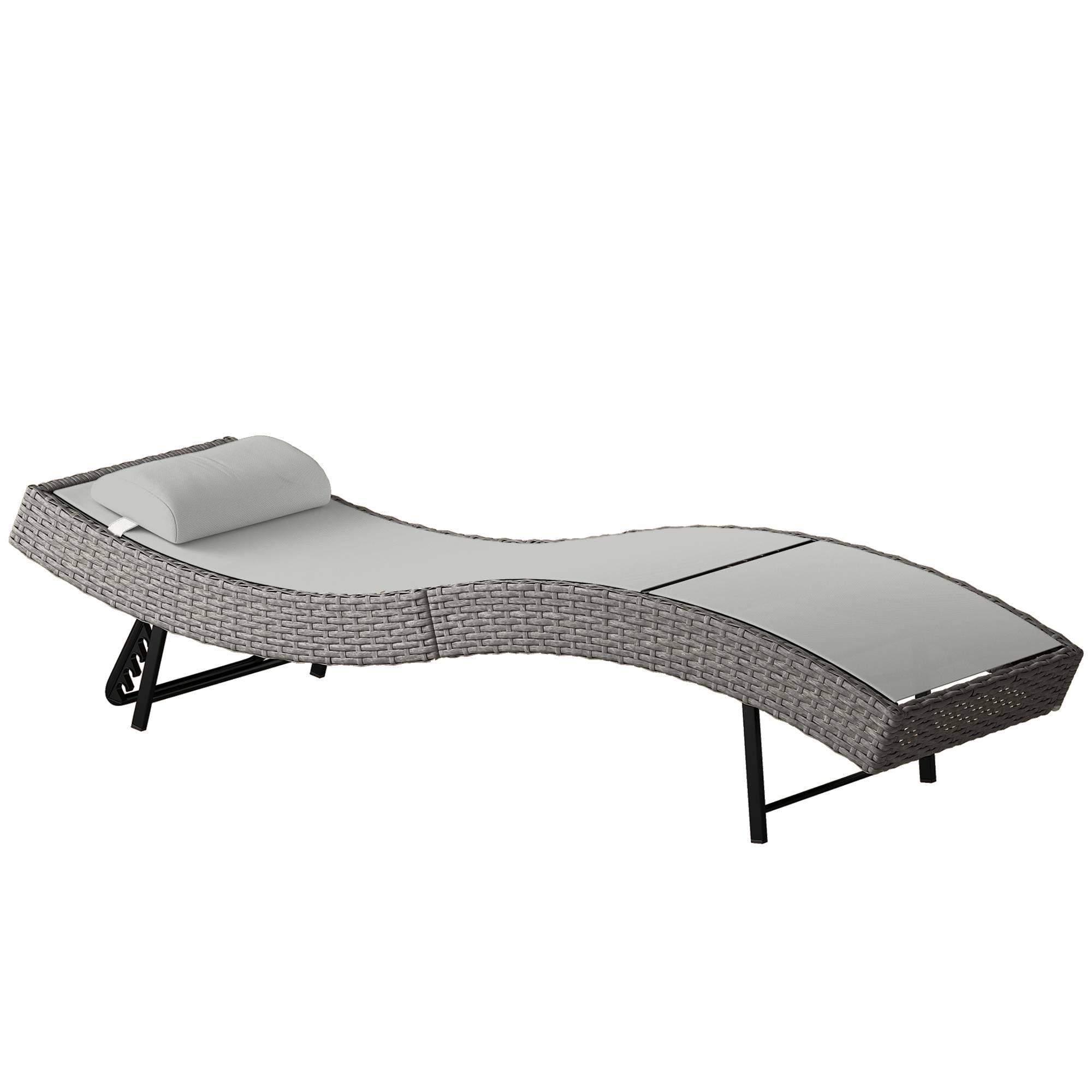 Bain de soleil transat résine tressée dossier réglable jardin piscine gris clair - ComfortXL Outdoor Living - Image 2