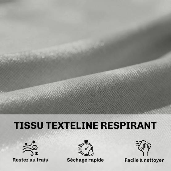 Bain de soleil transat résine tressée dossier réglable jardin piscine gris clair - ComfortXL Outdoor Living - Image 9
