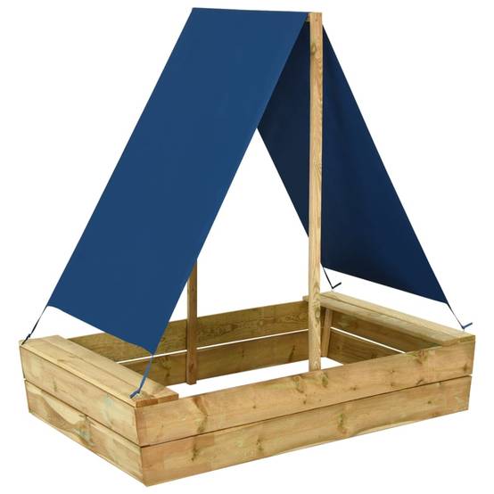 Bac à sable - Maison de jeu pour enfants avec toit 80x60x97,5 cm Bois de pin imprégné - Image 2