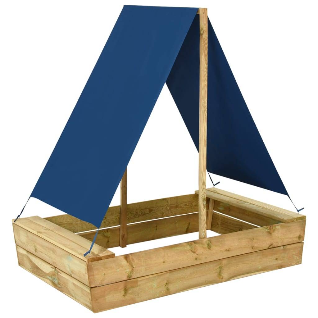 Bac à sable - Maison de jeu pour enfants avec toit 80x60x97,5 cm Bois de pin imprégné - Image 2