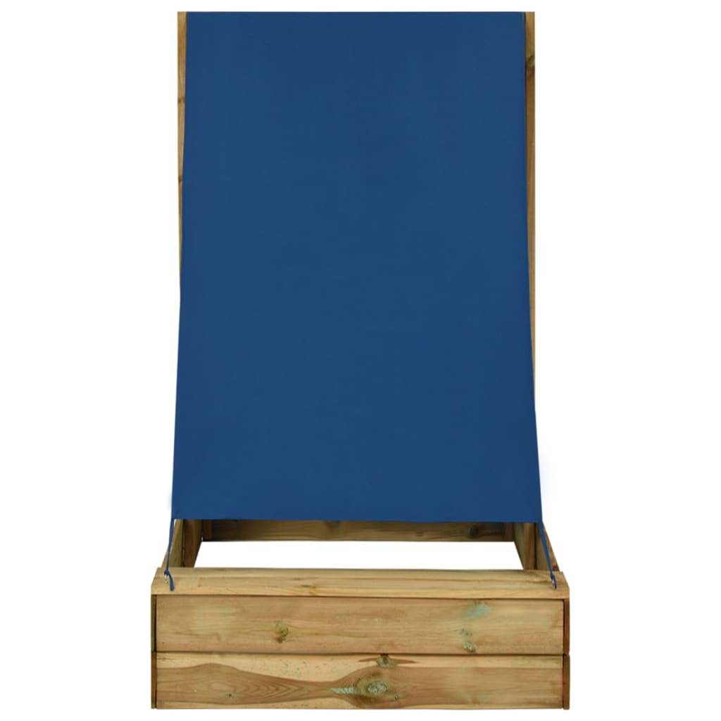 Bac à sable - Maison de jeu pour enfants avec toit 80x60x97,5 cm Bois de pin imprégné - Image 3