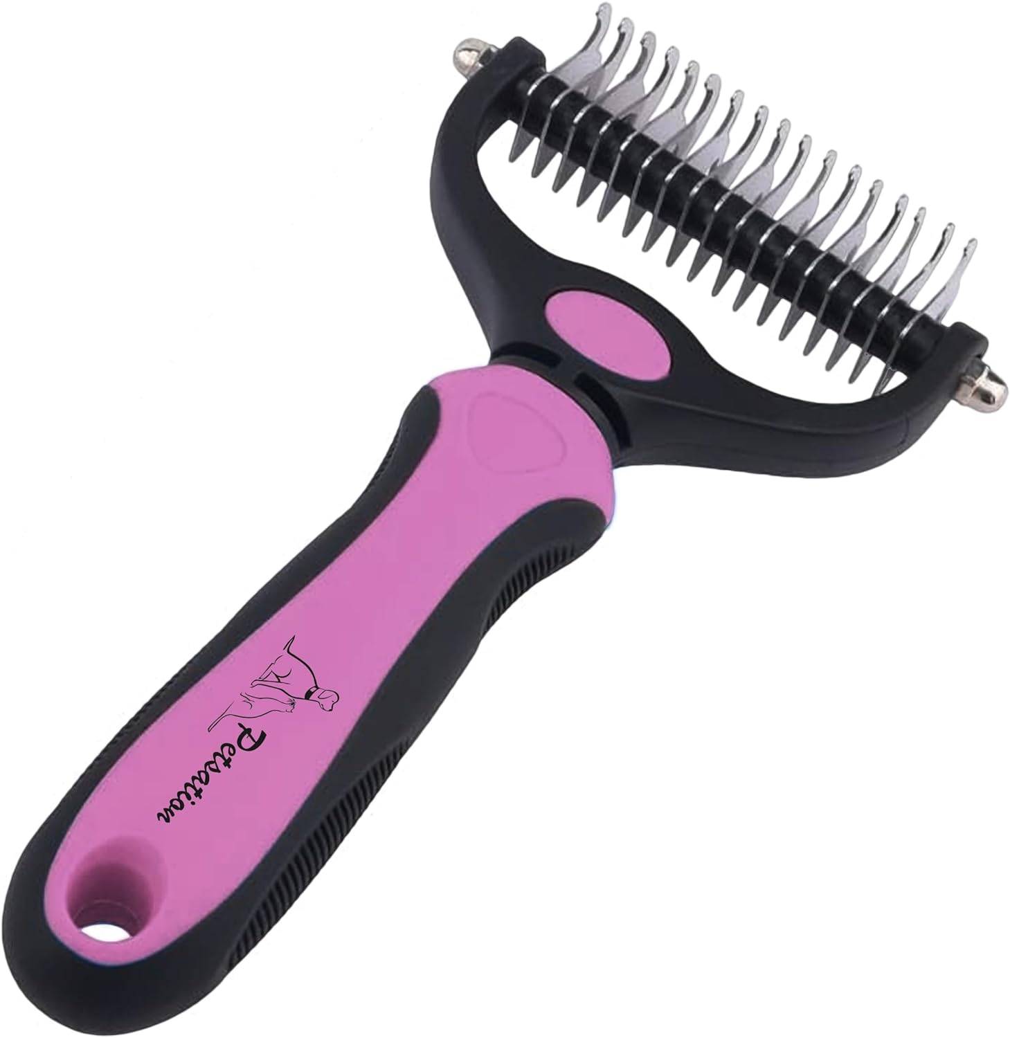 Petsation - Brosse Chien - Chat – Râteau de toilettage (rosé) - Petsation - Imagen 1