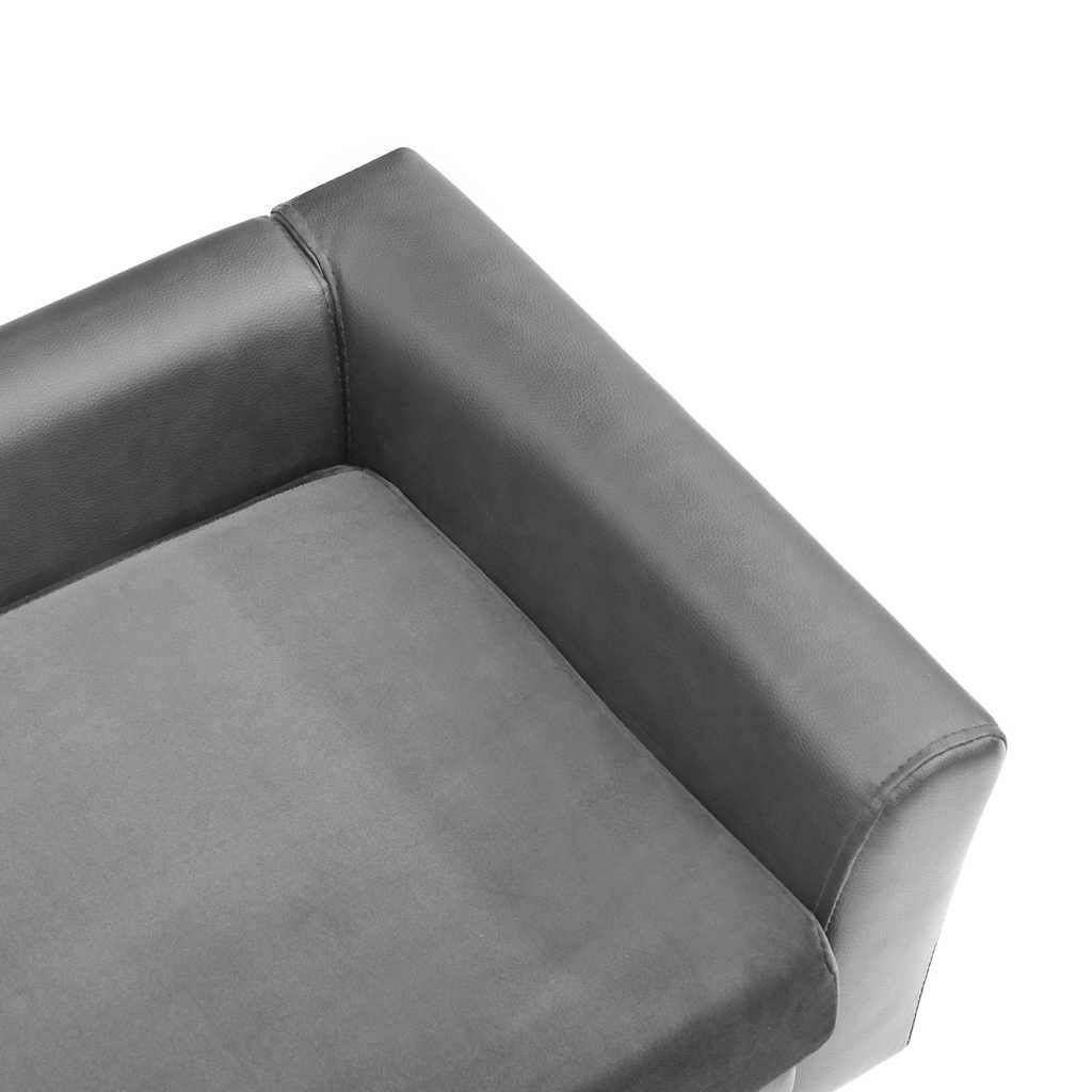 Vidaxl - Canapé pour chien Gris 60x43x30 cm Peluche et similicuir vidaXL 170959 - Imagen 4
