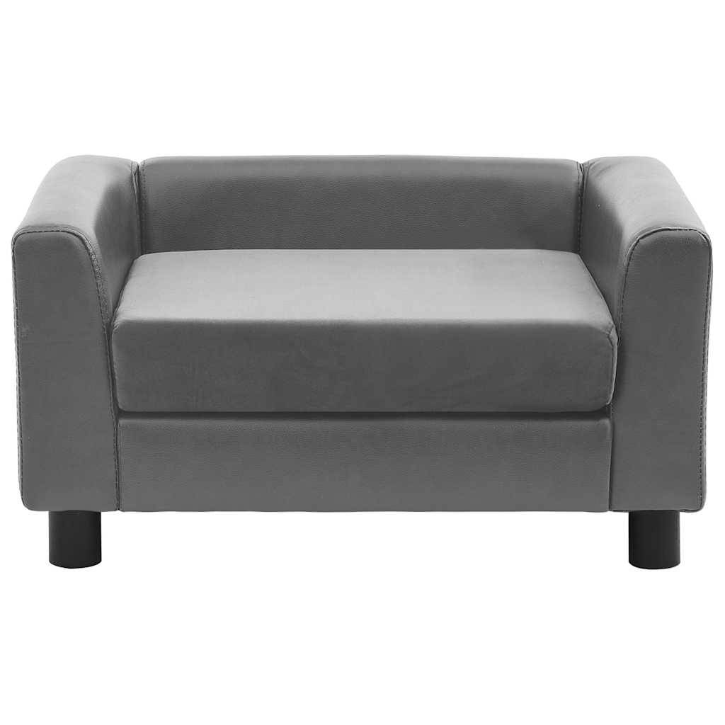 Vidaxl - Canapé pour chien Gris 60x43x30 cm Peluche et similicuir vidaXL 170959 - Imagen 8