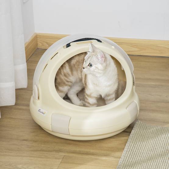Niche de transport PP peluche pour chat et petit chien repos voyage 41x35cm Beige - ComfortXL Outdoor Living - Image 3