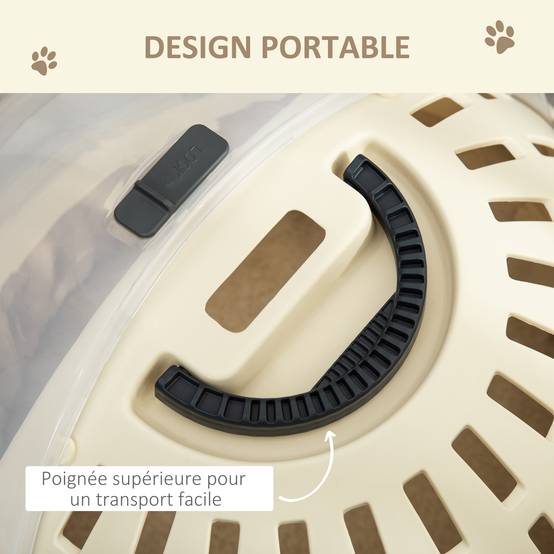Niche de transport PP peluche pour chat et petit chien repos voyage 41x35cm Beige - ComfortXL Outdoor Living - Image 7