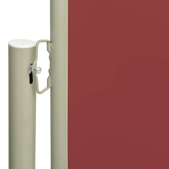 Helloshop26 - Auvent paravent store brise-vue latéral rétractable de patio jardin terrasse balcon protection visuelle écran 117 x 600 cm rouge - Imagen 2