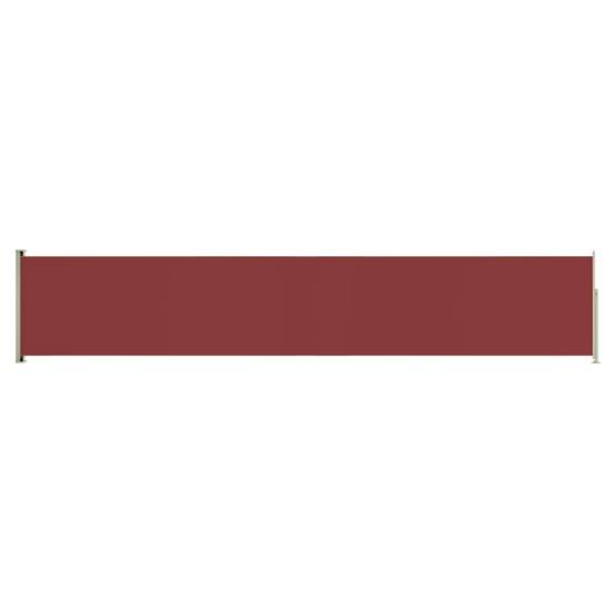 Helloshop26 - Auvent paravent store brise-vue latéral rétractable de patio jardin terrasse balcon protection visuelle écran 117 x 600 cm rouge - Imagen 1