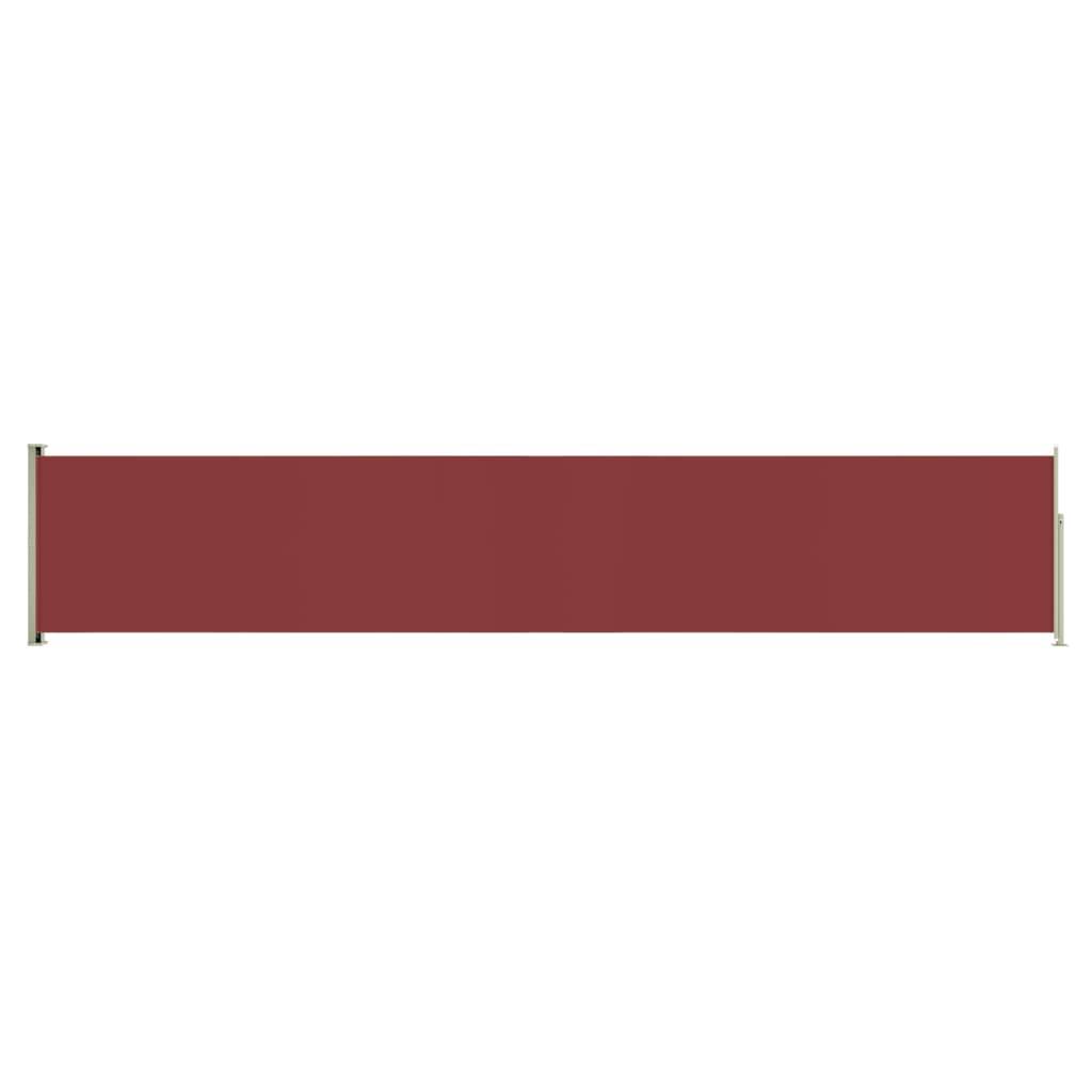 Helloshop26 - Auvent paravent store brise-vue latéral rétractable de patio jardin terrasse balcon protection visuelle écran 117 x 600 cm rouge - Imagen 1