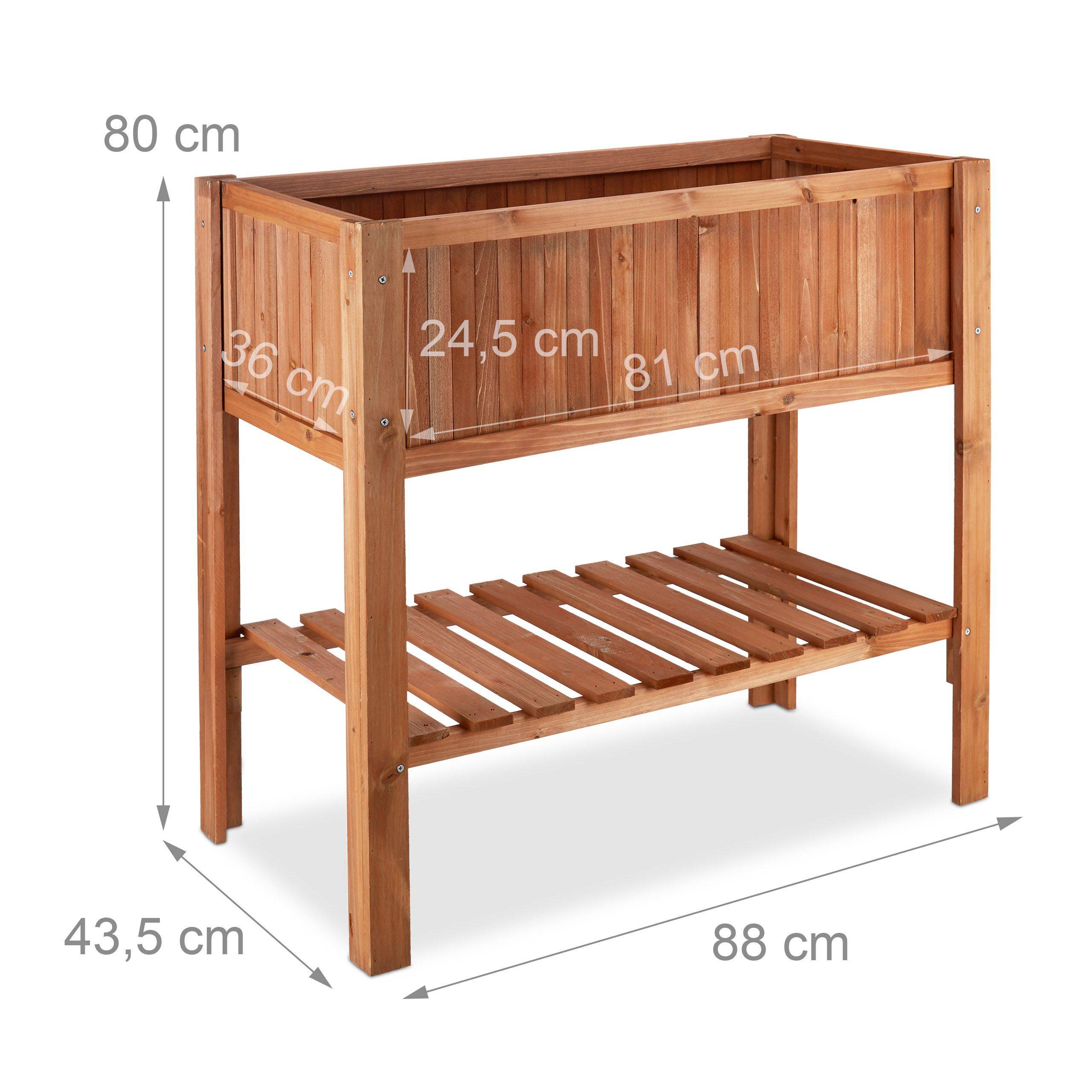 Helloshop26 - Potager rangement jardinière bac sur pied 4 pied en bois de sapin 88 cm - Imagen 1