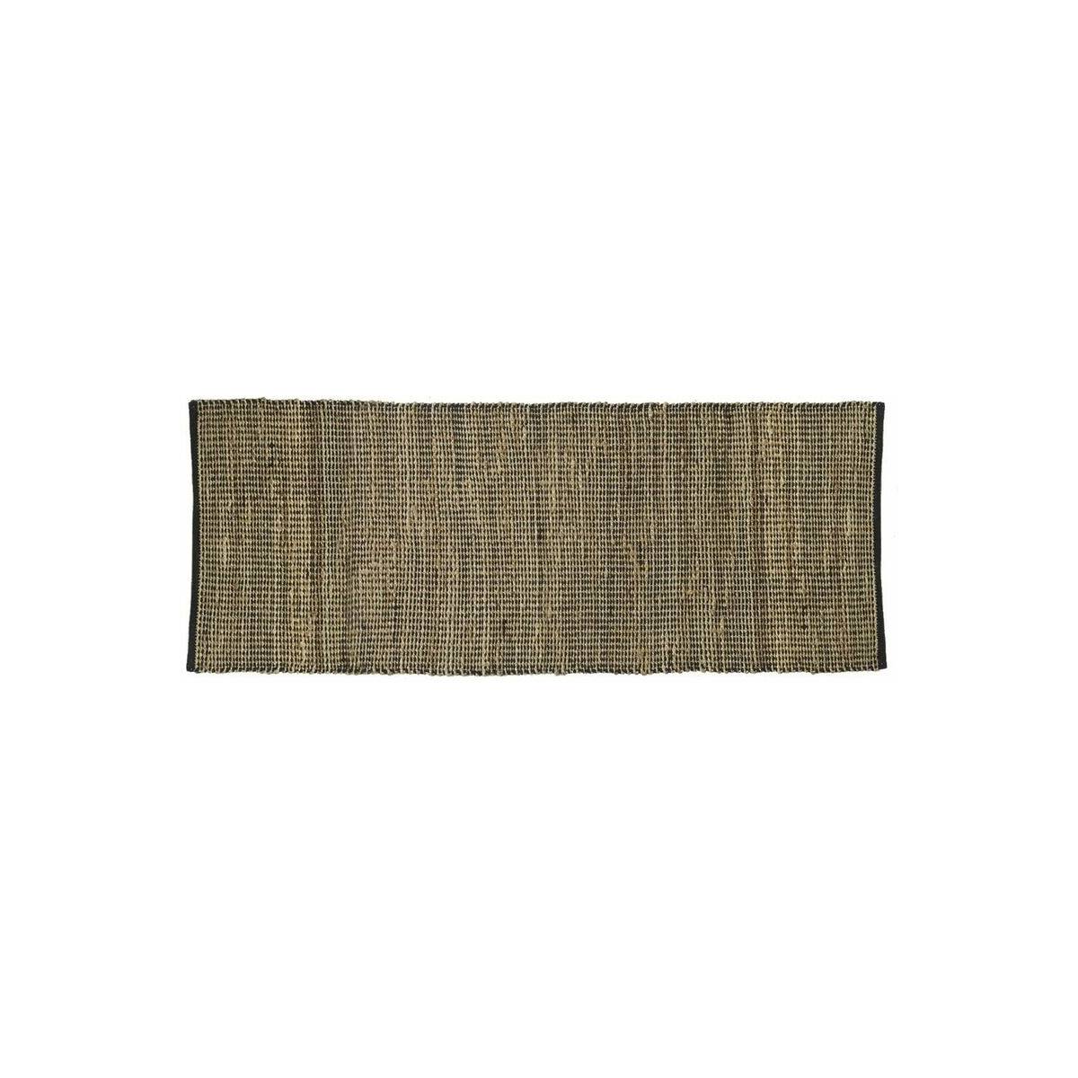 Aubry Gaspard - Tapis rectangulaire en jute et coton noir - Imagen 1