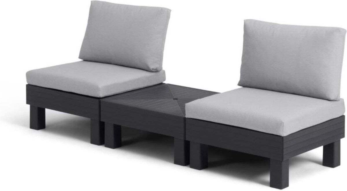 Keter - Lot 2 Fauteuils et table basse Elements - Anthracite - KETER - Image 2