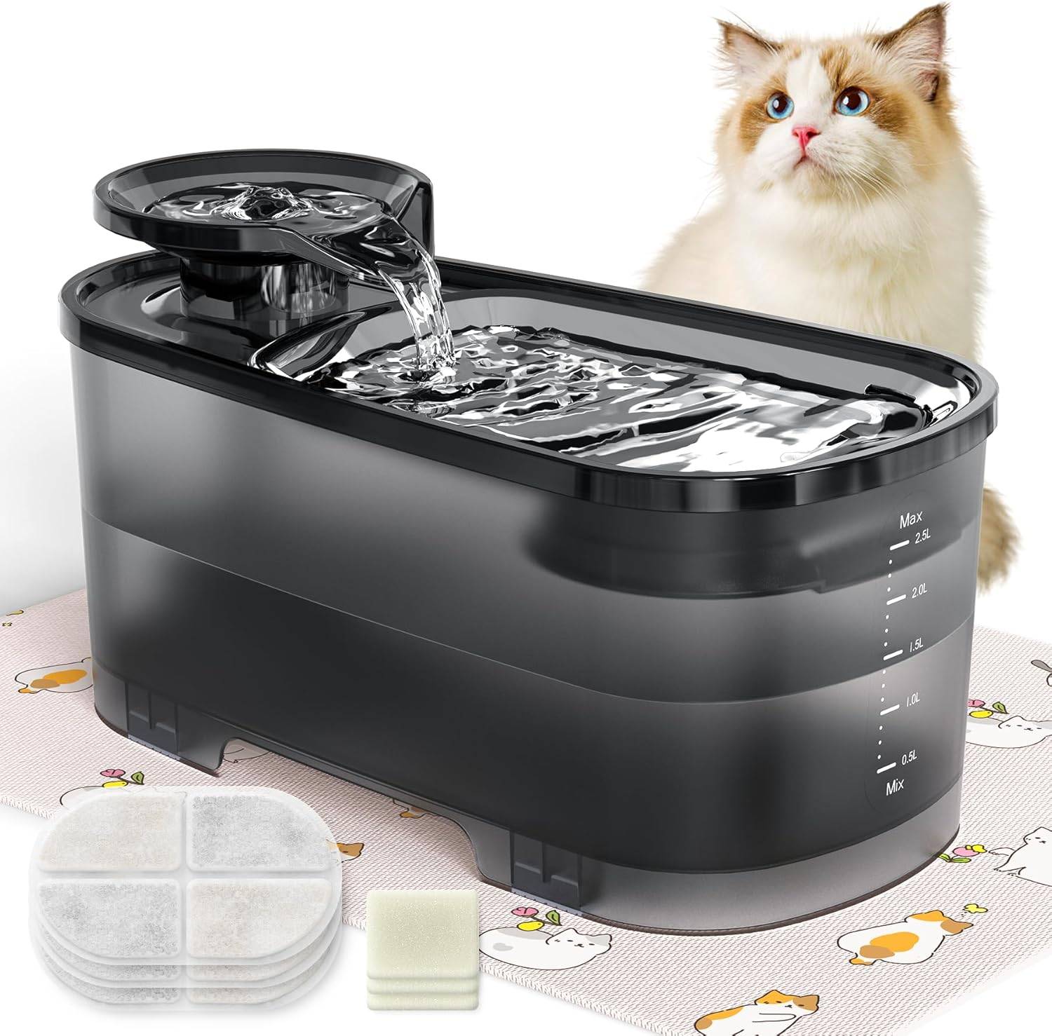 Fontaine à Eau de 2.5L pour Chat noir