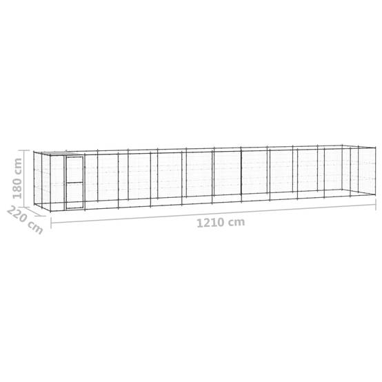 Vidaxl - Chenil extérieur Acier avec toit 26,62 m² vidaXL 3082297 - Imagen 4