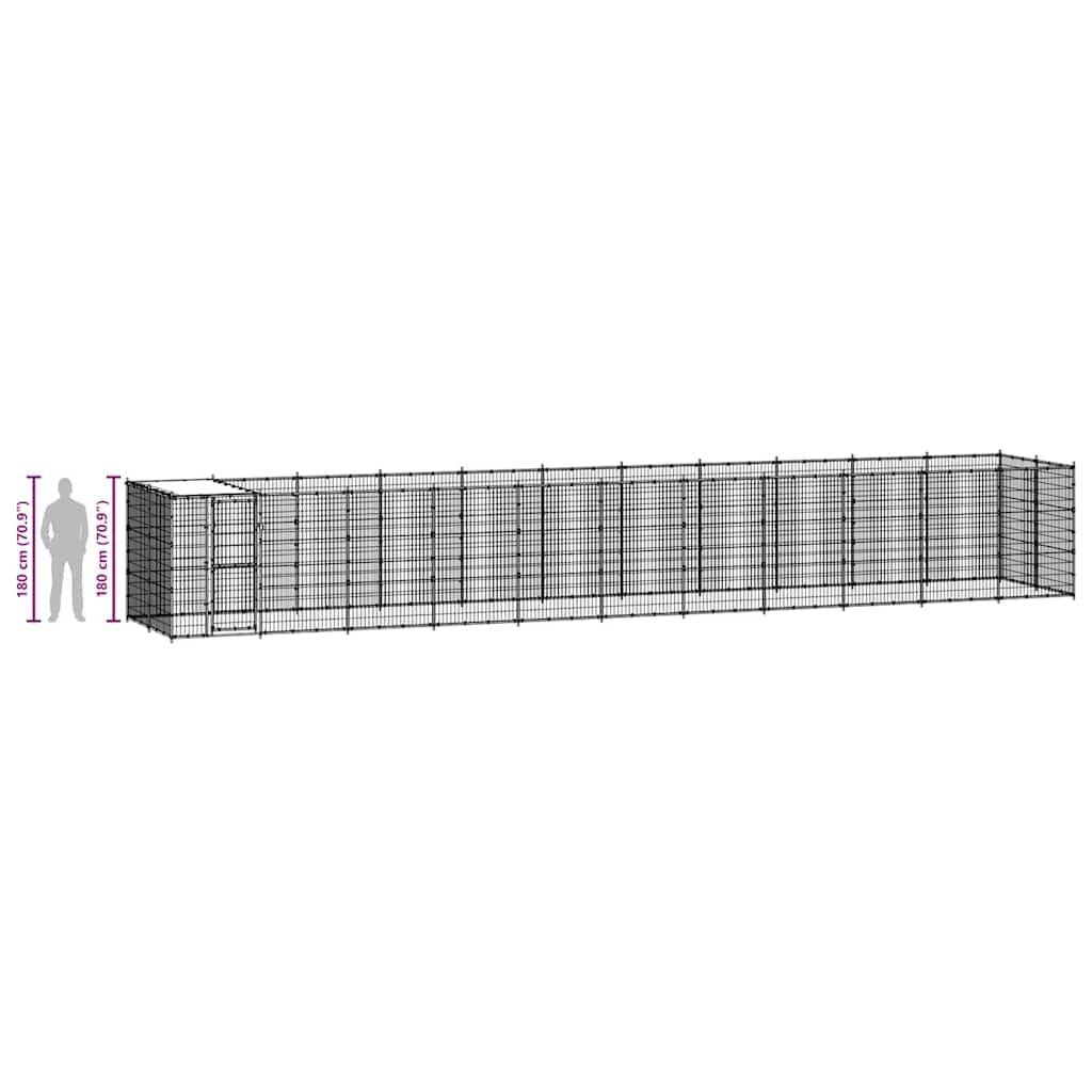 Vidaxl - Chenil extérieur Acier avec toit 26,62 m² vidaXL 3082297 - Imagen 8