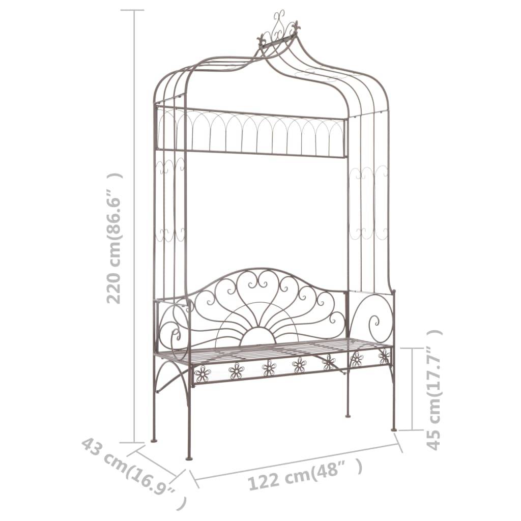 Maison Chic - Banc de jardin - Banc d'extérieur - Banquette 122 cm Fer Marron antique - Image 6
