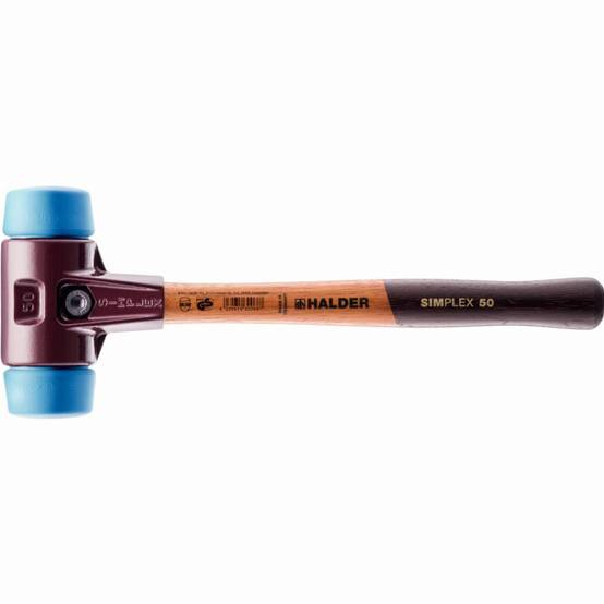 Maillet HALDER SIMPLEX TPE souple avec boîtier en fonte malléable et manche en bois - D=80 mm - 3001.080