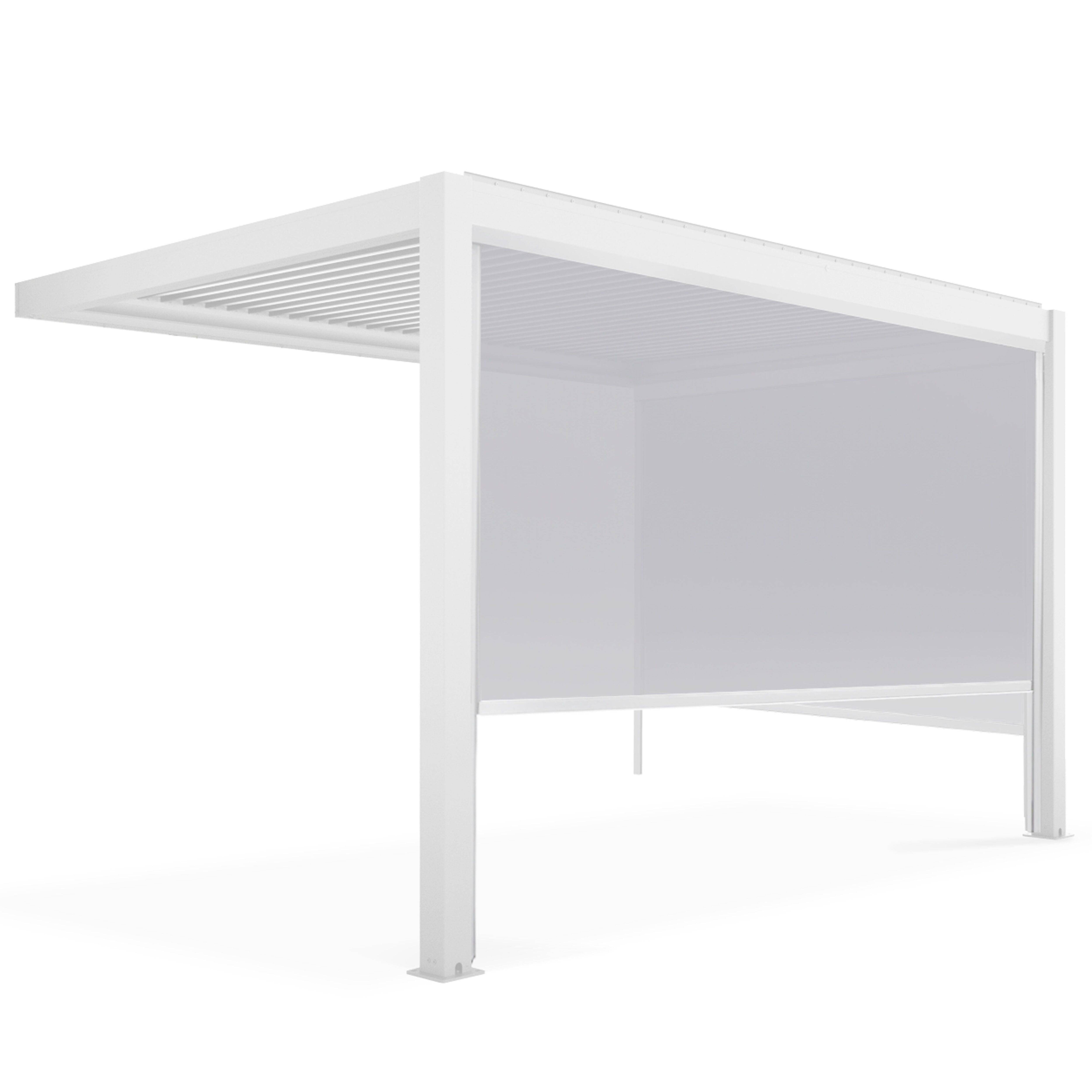 Oviala - Pergola bioclimatique adossée blanche 3x4m et 2 stores - Oviala - Imagen 1