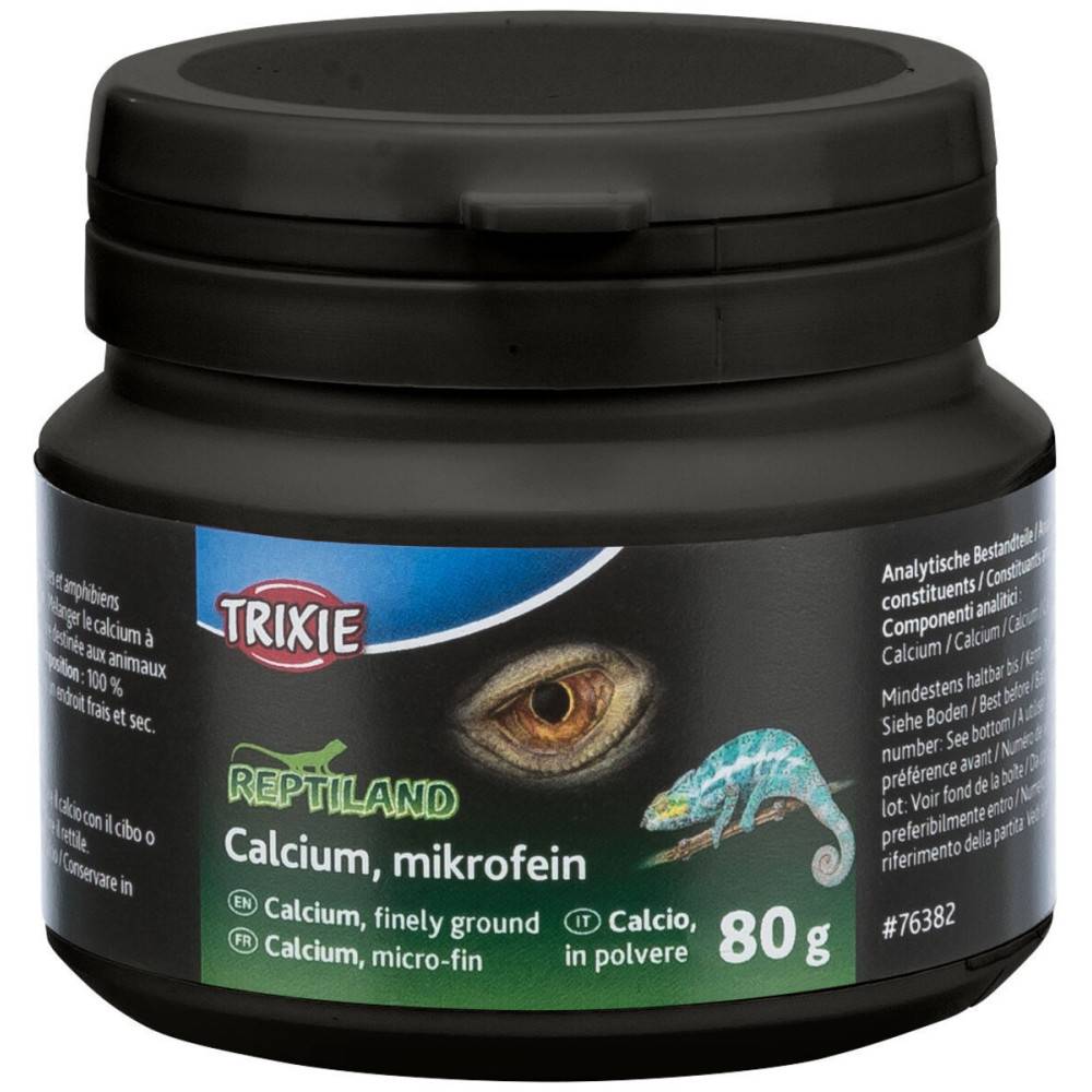 Trixie - Calcium, micro-fin  adapté aux reptiles herbivores, carnivores et amphibiens 80g