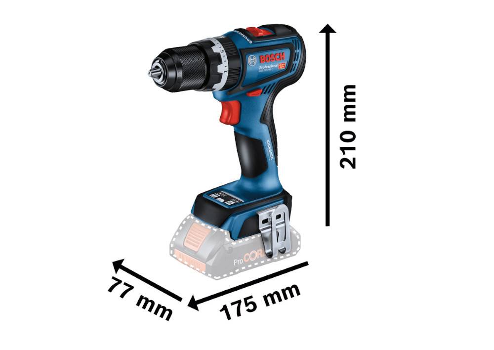 Bosch - Perceuse-visseuse à percussion 18V GSB 18V-90 (sans batterie ni chargeur) en boite carton - BOSCH - 06019K6100 - Image 3