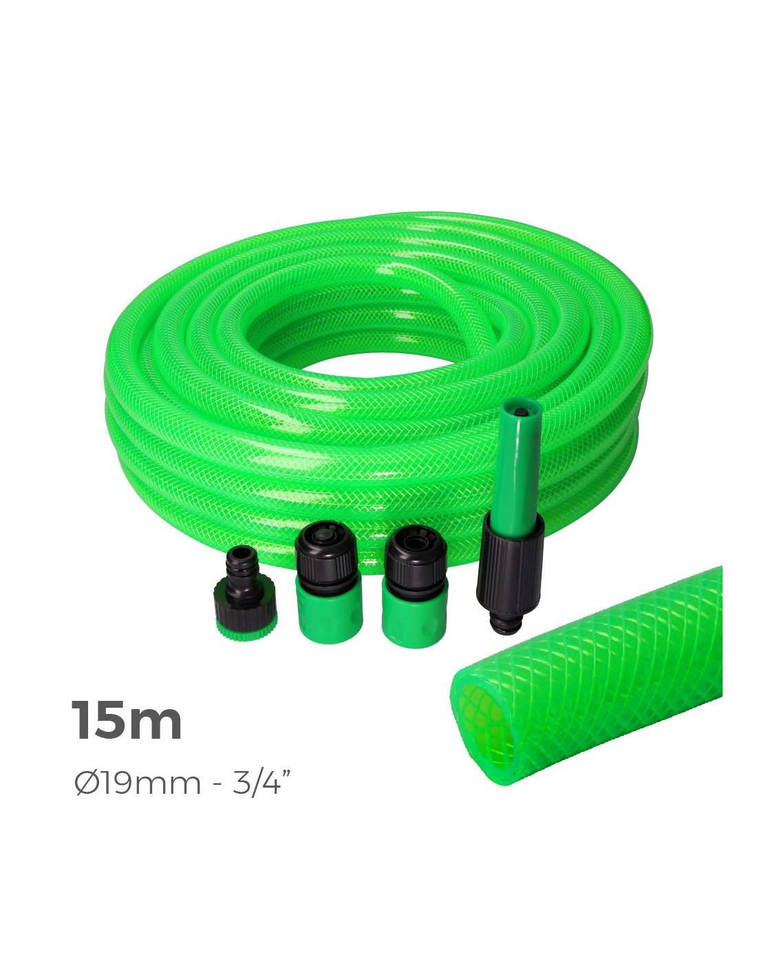 Kit Tuyau Arrosage Anti-torsion Edm 15m Tuyau D'arrosage Anti-torsion Complet Avec Accessoires - Edm - Image 2