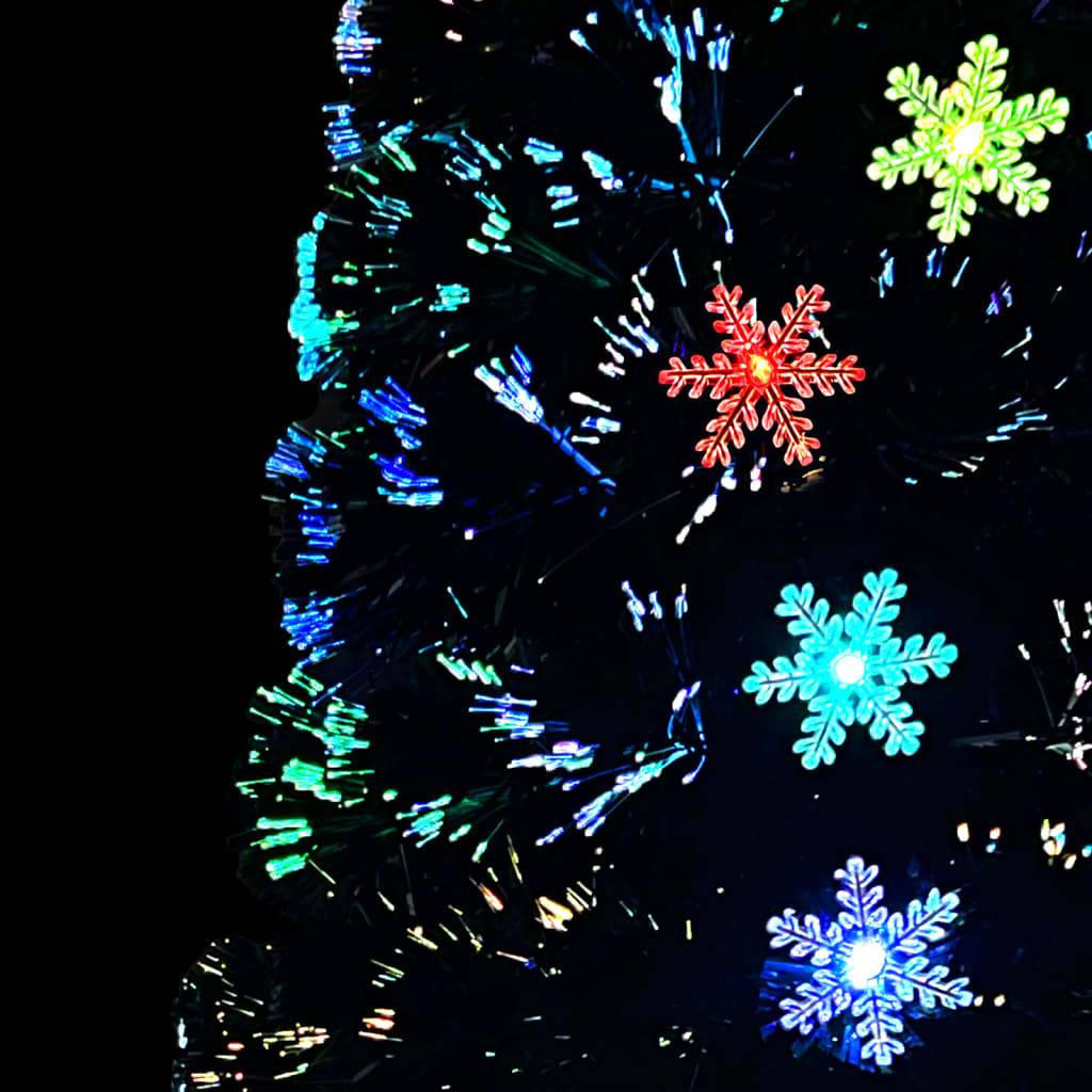 Sapin de Noël - Arbre de Noël et flocons de neige LED Noir 150 cm Fibre optique - Image 6