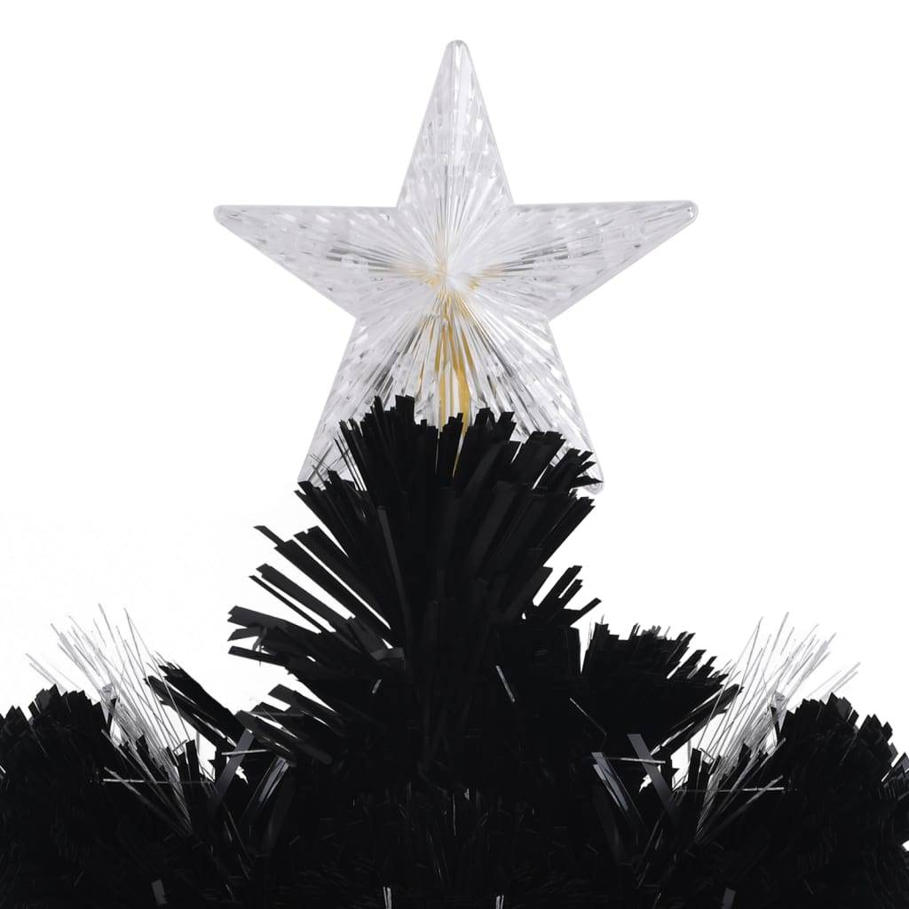 Sapin de Noël - Arbre de Noël et flocons de neige LED Noir 150 cm Fibre optique - Image 7