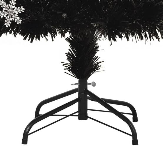 Sapin de Noël - Arbre de Noël et flocons de neige LED Noir 150 cm Fibre optique - Image 8