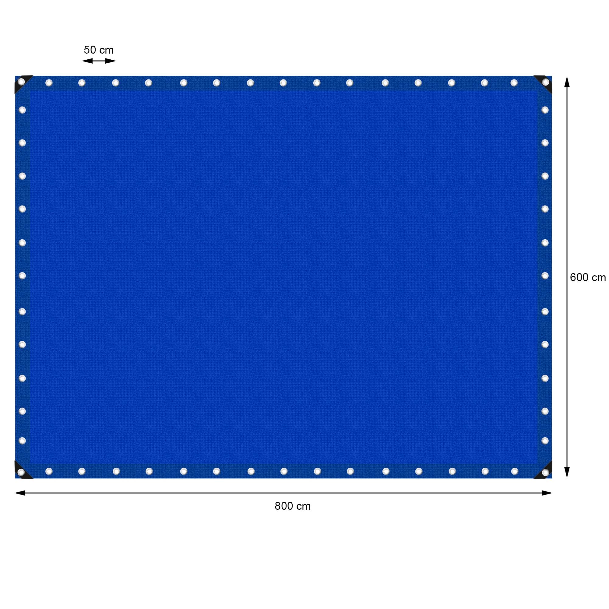 Ecd-Germany - Bâche de Protection Imperméable à l'Eau avec Oeillets - 6x8m 48m² 180g/m²- Polyéthylène PE Bleu- Résistant à la Moisissure - Imagen 5