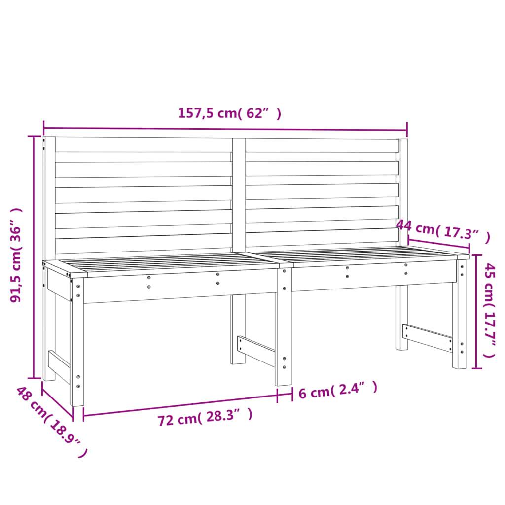 Maison Chic - Banc de jardin - Banc d'extérieur - Banquette 157,5 cm bois massif de pin - Imagen 7