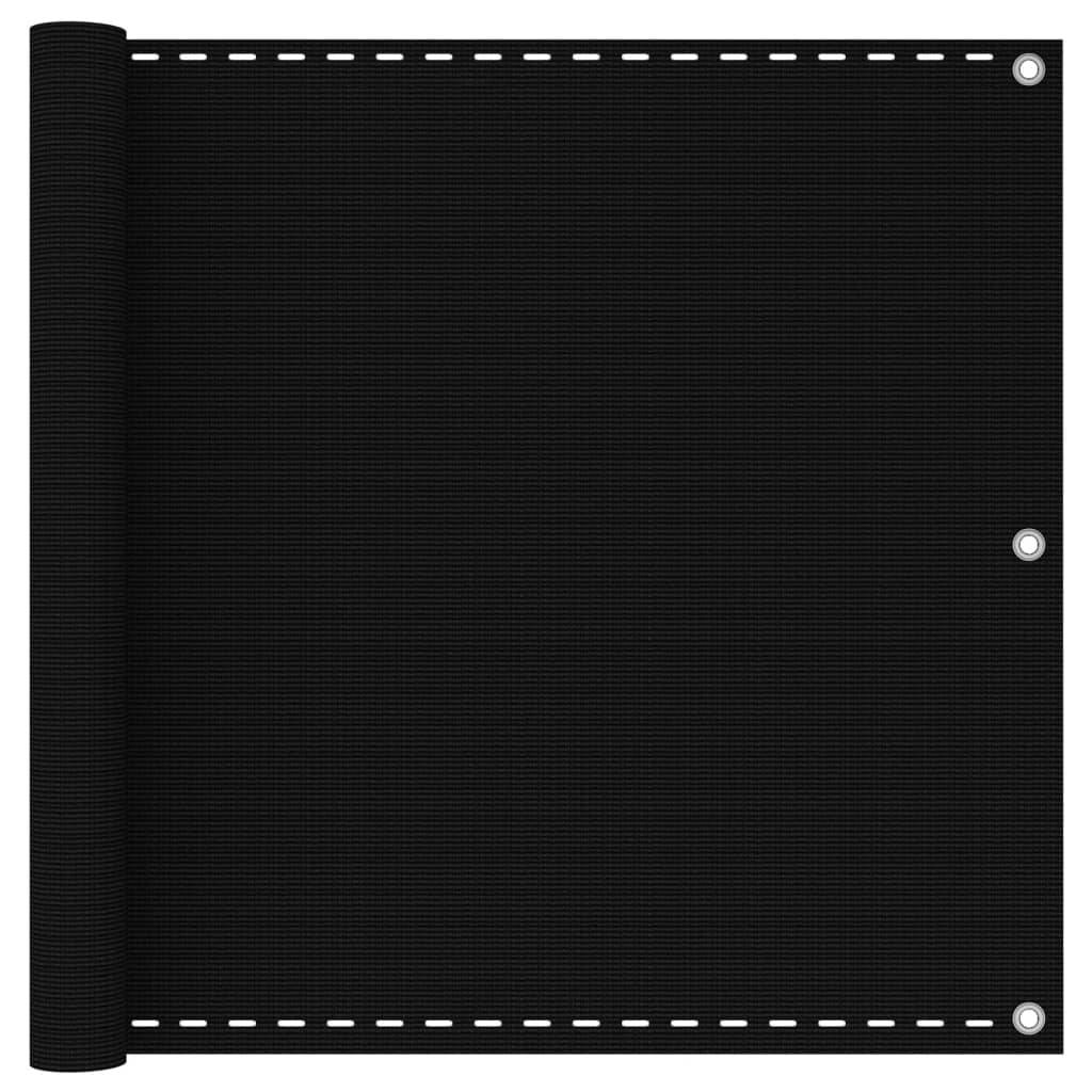 Helloshop26 - Écran de balcon brise pare vue protection confidentialité 90 x 500 cm PEHD noir - Imagen 1