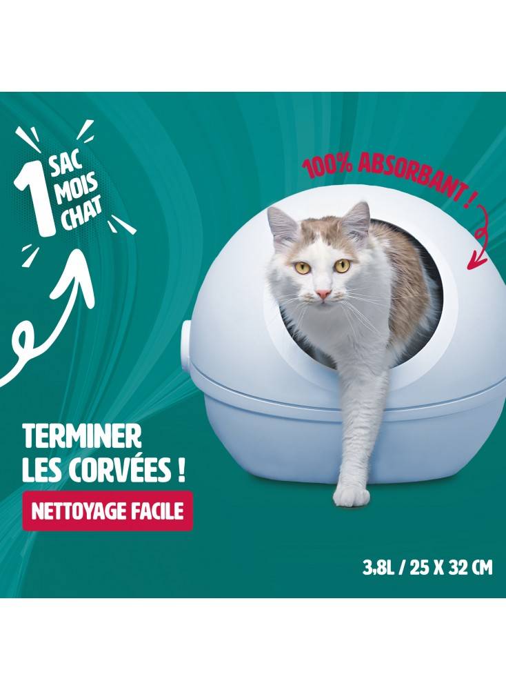 Litiere de silice minerale - super absorbante - nettoyage facile Blanche taille 3,8 L - Mon Ami Luki - Image 4