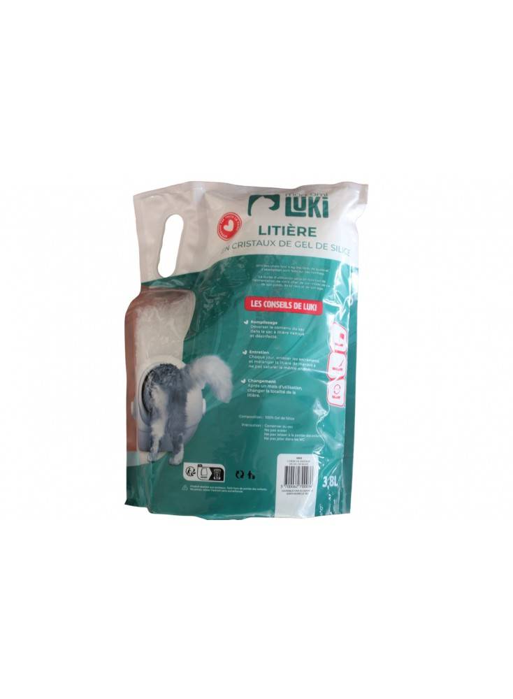 Litiere de silice minerale - super absorbante - nettoyage facile Blanche taille 3,8 L - Mon Ami Luki - Image 2