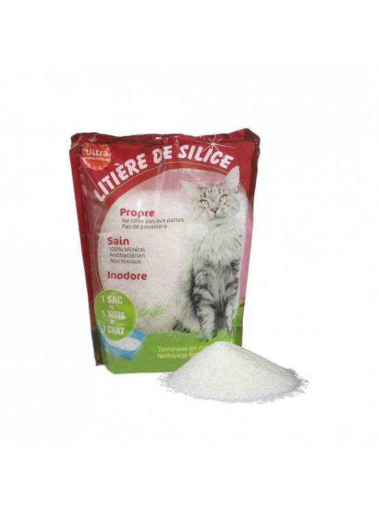 Litiere de silice minerale - super absorbante - nettoyage facile Blanche taille 3,8 L - Mon Ami Luki - Image 5