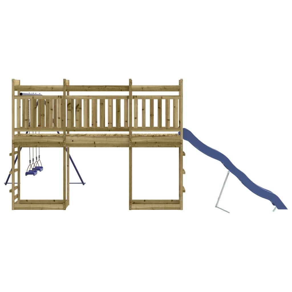 Helloshop26 - Aire de jeux d'extérieur balançoires toboggan portiques robuste jeux jardin 314 x 535 x 207 cm bois de pin imprégné - Imagen 3