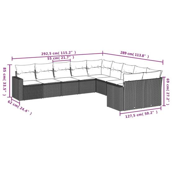 Salon de Jardin Bas 10 Places Résine Tressée avec Rangement sous Assise pour Jardin Gris Clair – ComfortXL Outdoor Living - Image 3